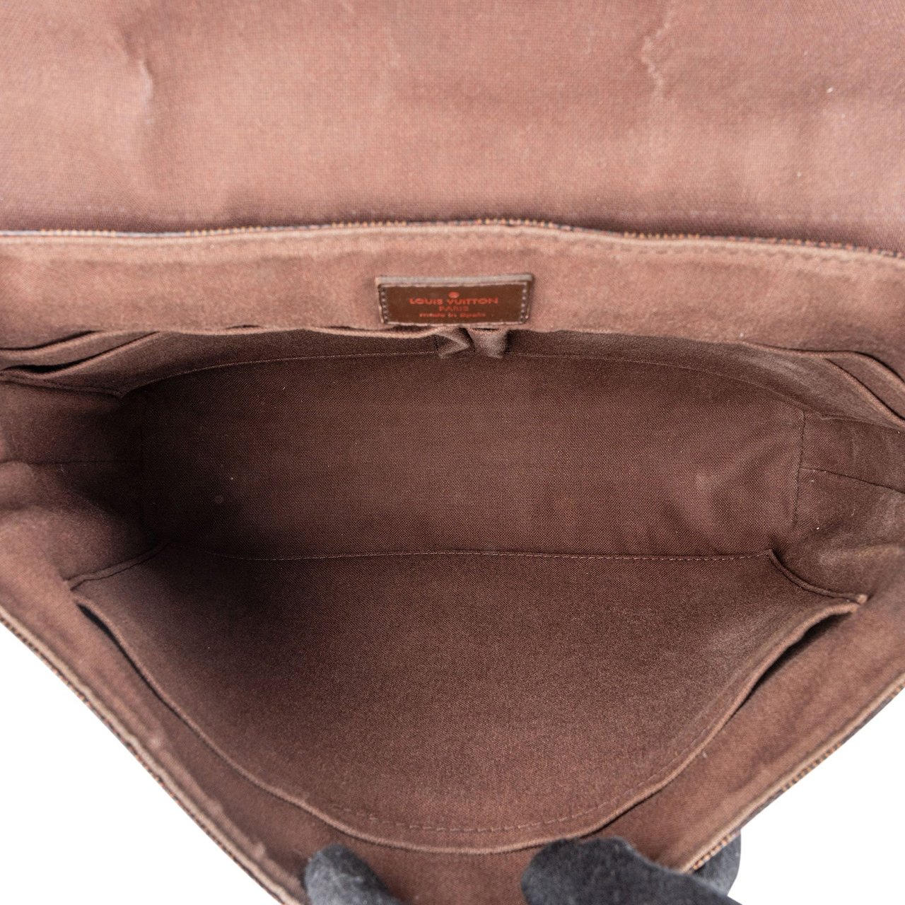 Louis Vuitton Monogram Damier Ebene Brooklyn Messenger Crossbody Bag Bruin