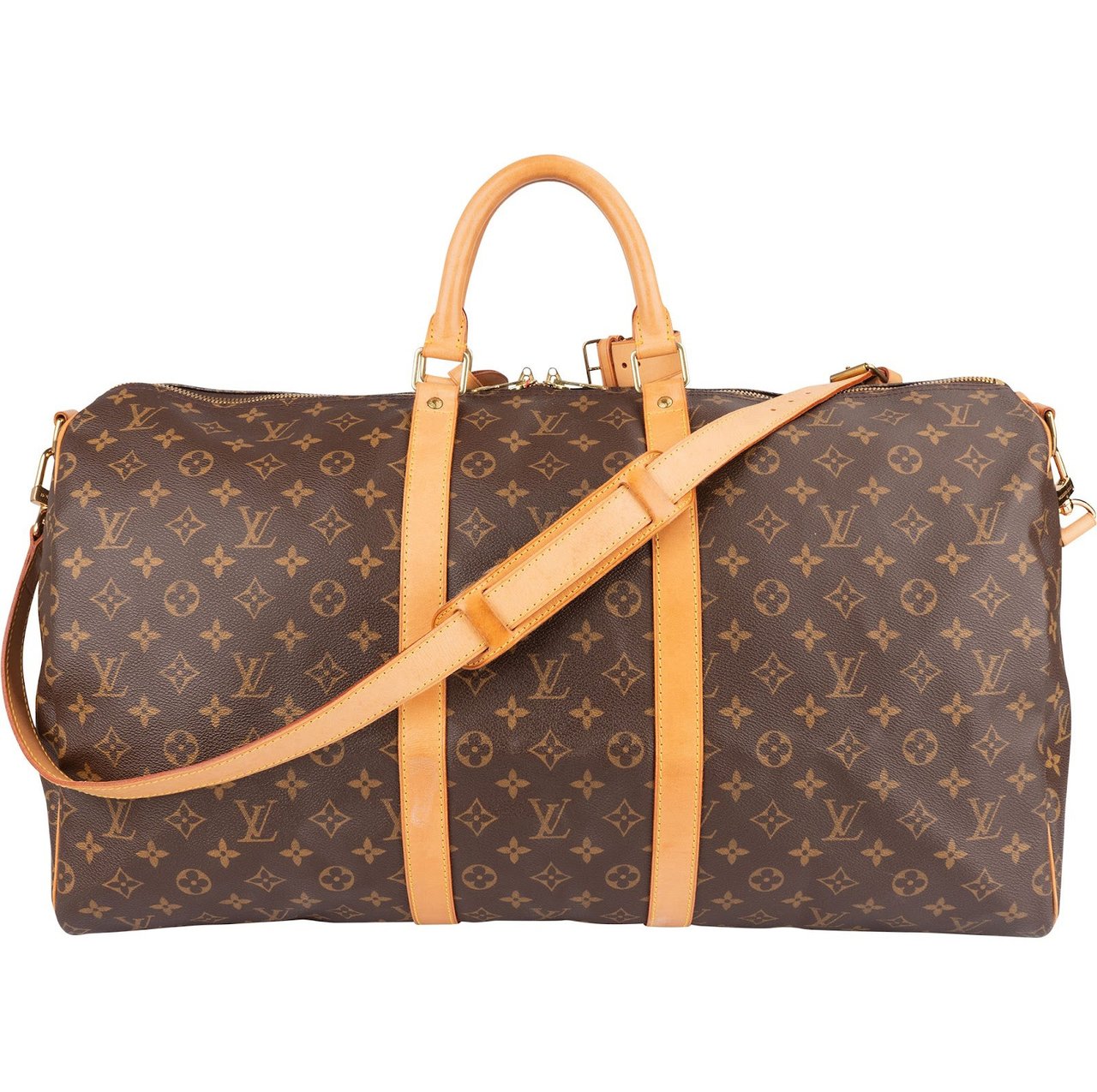 Louis Vuitton Louis Vuitton Monogram Canvas Keepall 55 Bandoulière Travel Bag Bruin
