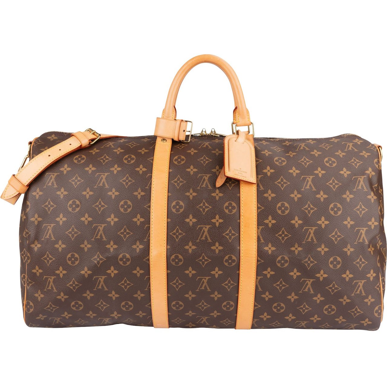 Louis Vuitton Louis Vuitton Monogram Canvas Keepall 55 Bandoulière Travel Bag Bruin