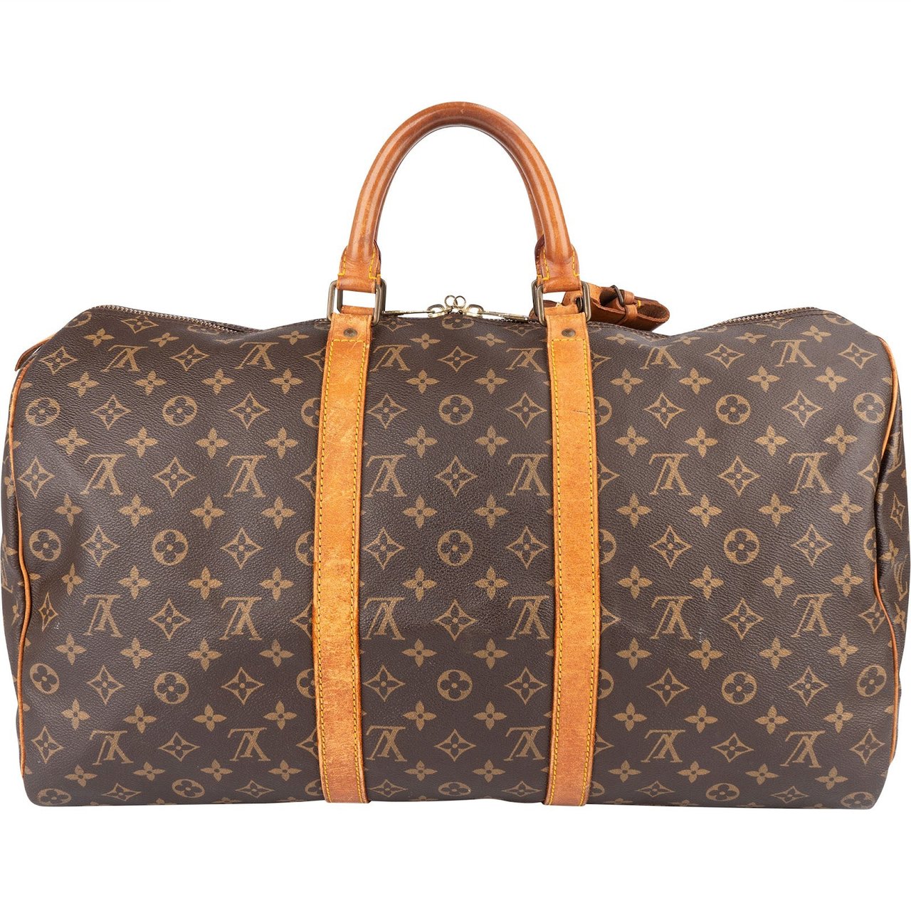 Louis Vuitton Louis Vuitton Monogram Canvas Keepall 50 Travel Bag Bruin