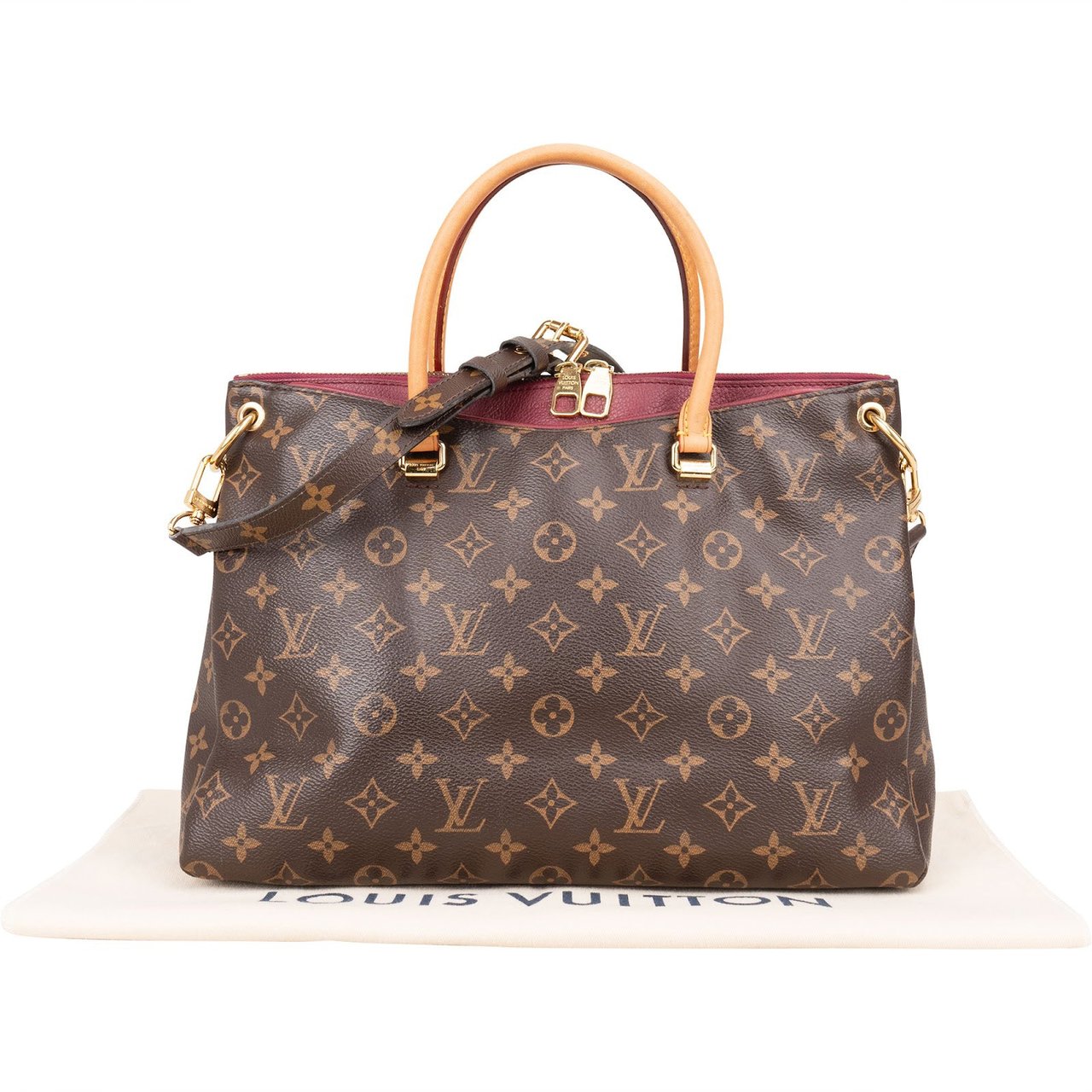Louis Vuitton Louis Vuitton Monogram Canvas Pallas MM Handbag Bruin
