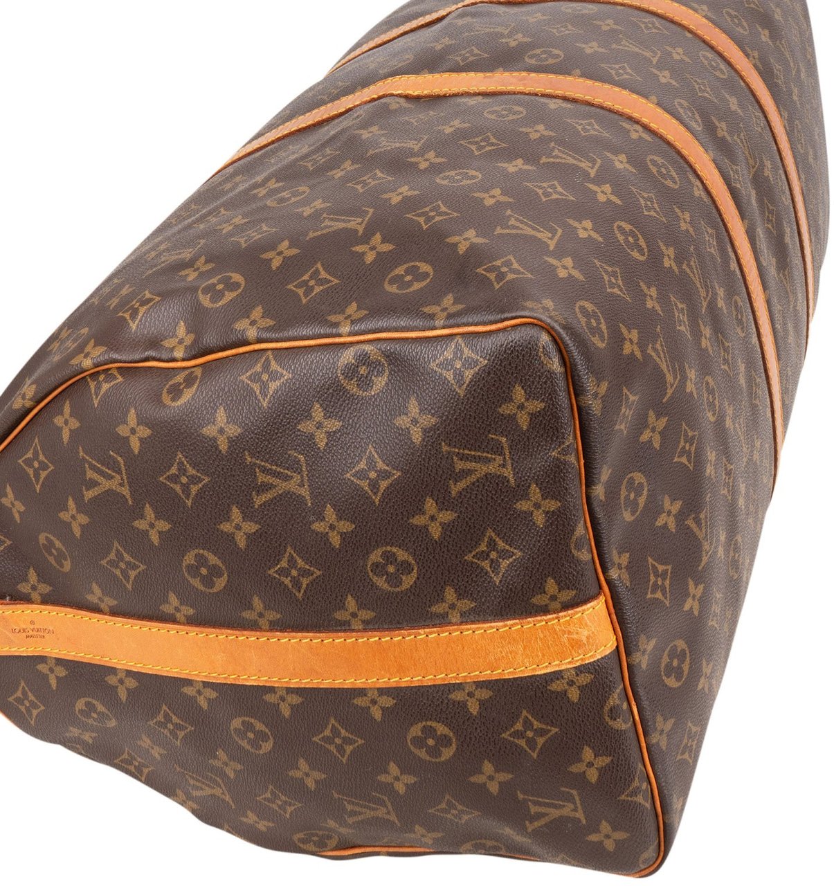 Louis Vuitton Monogram Canvas Keepall 60 Bandoulière Travel Bag Bruin