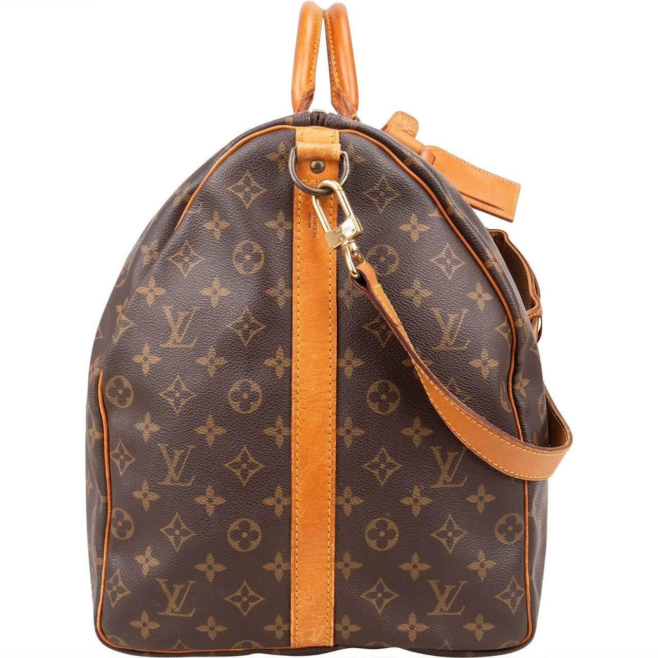 Louis Vuitton Monogram Canvas Keepall 60 Bandoulière Travel Bag Bruin