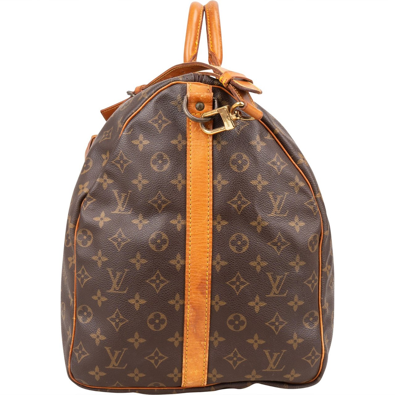 Louis Vuitton Monogram Canvas Keepall 60 Bandoulière Travel Bag Bruin