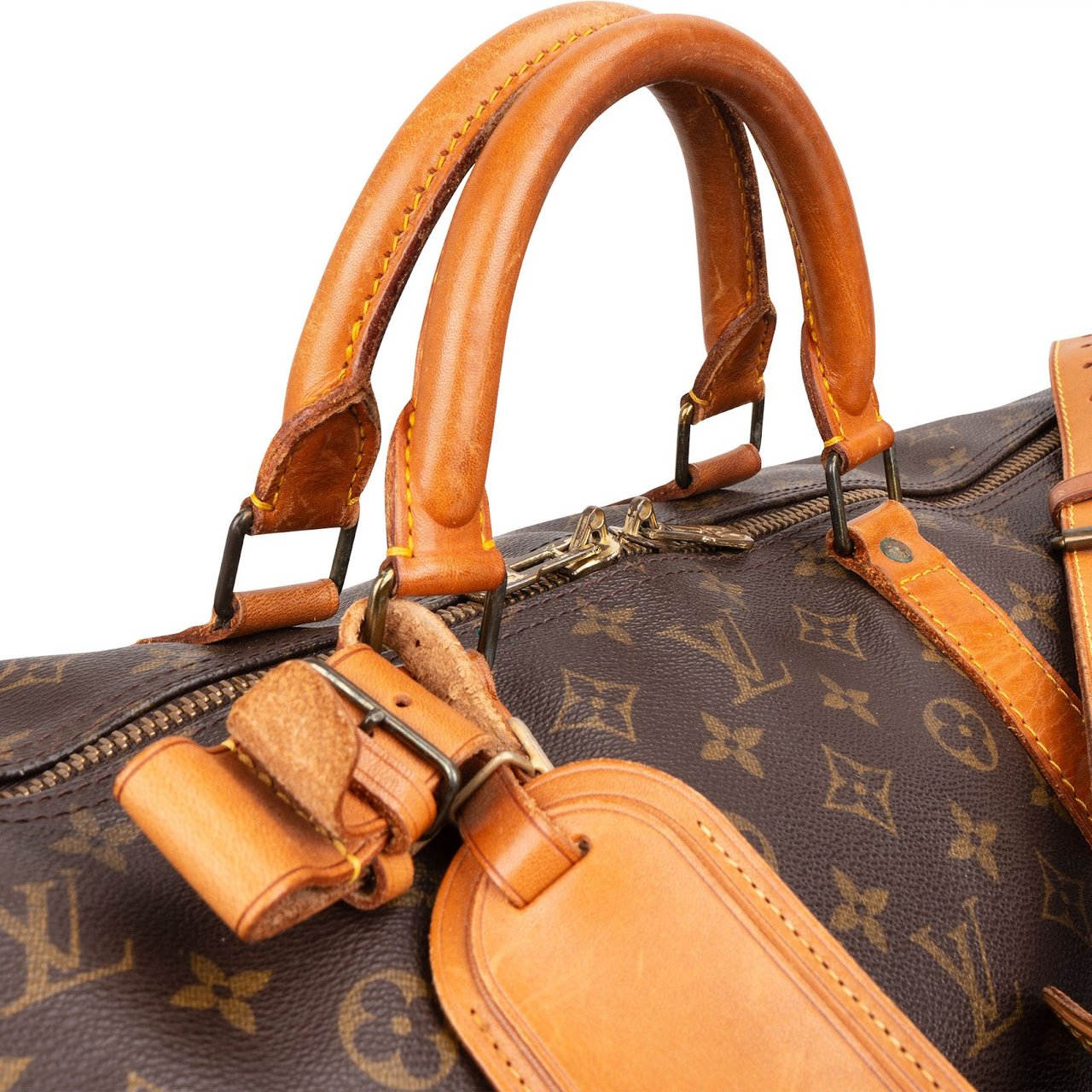 Louis Vuitton Monogram Canvas Keepall 60 Bandoulière Travel Bag Bruin