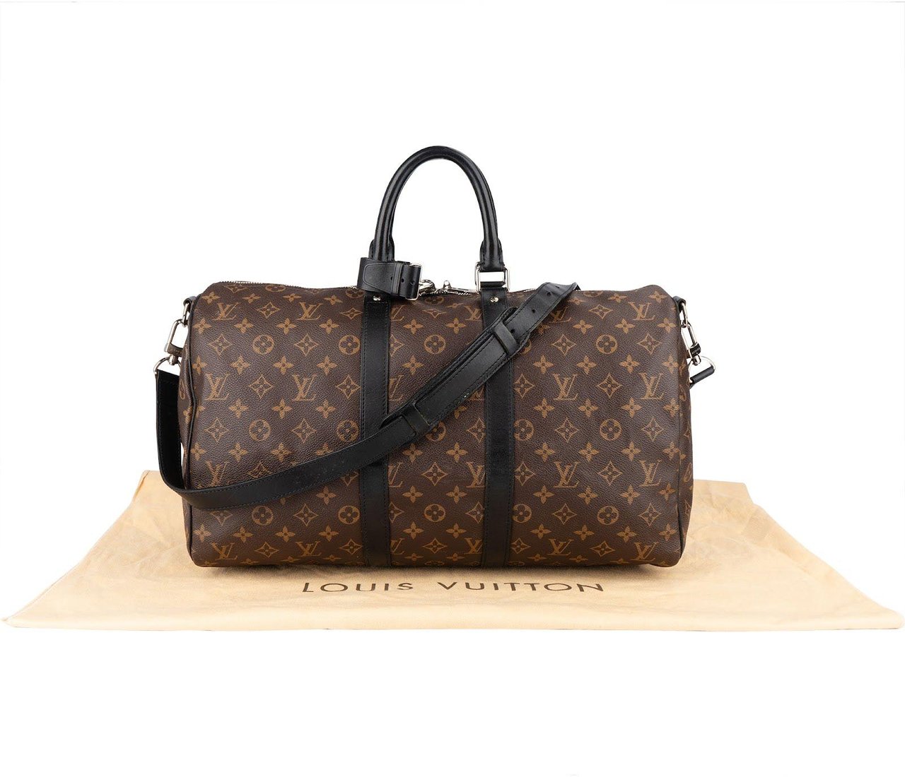 Louis Vuitton Louis Vuitton Monogram Macassar Keepall 45 Bandoulière Travel Bag Bruin
