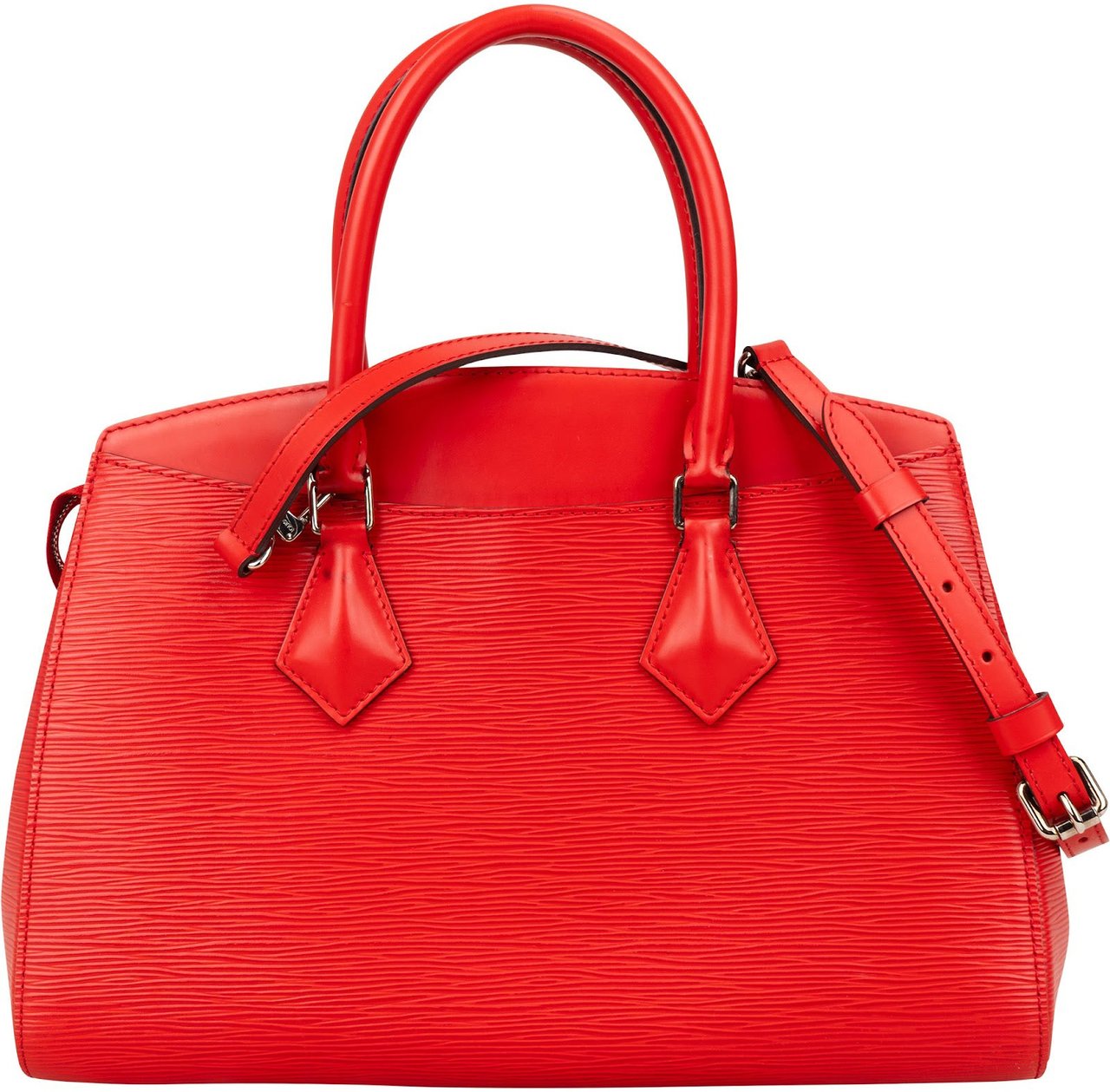 Louis Vuitton Louis Vuitton Red Epi Leather Soufflot MM Handbag Rood