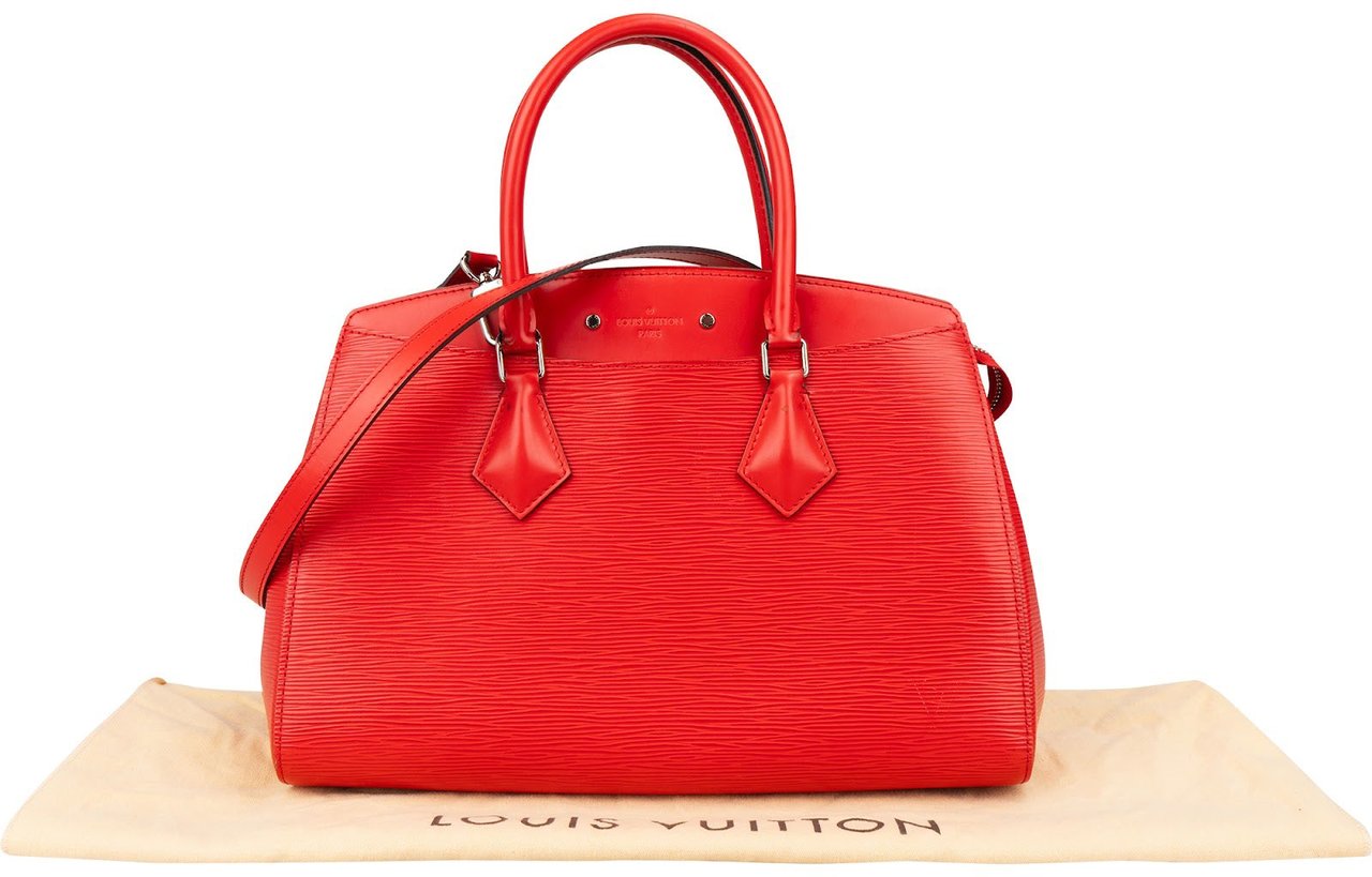 Louis Vuitton Louis Vuitton Red Epi Leather Soufflot MM Handbag Rood