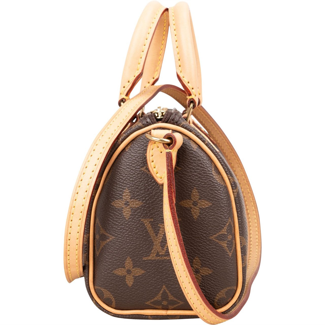 Louis Vuitton Louis Vuitton Monogram Canvas Nano Speedy Crossbody Handbag Bruin