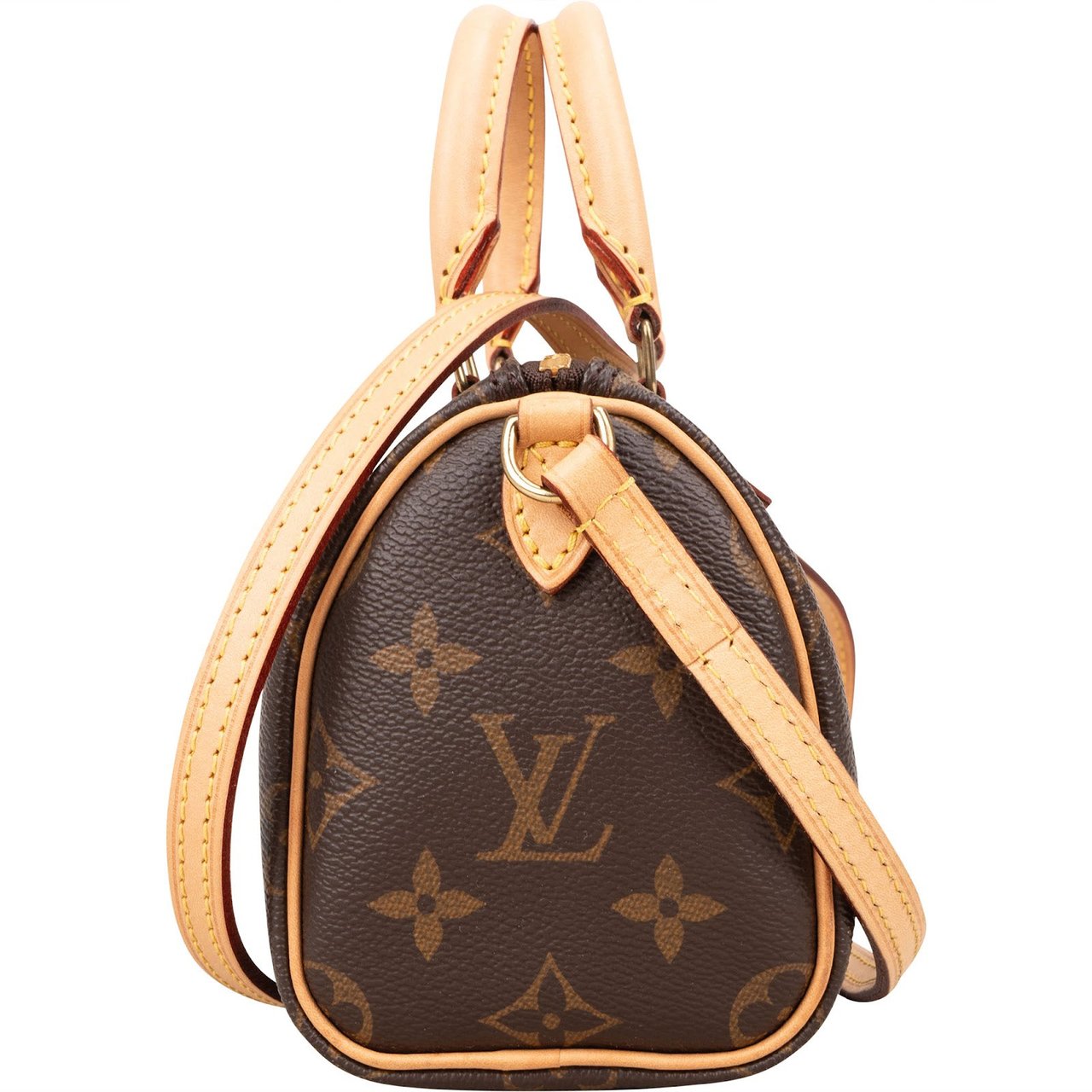 Louis Vuitton Louis Vuitton Monogram Canvas Nano Speedy Crossbody Handbag Bruin
