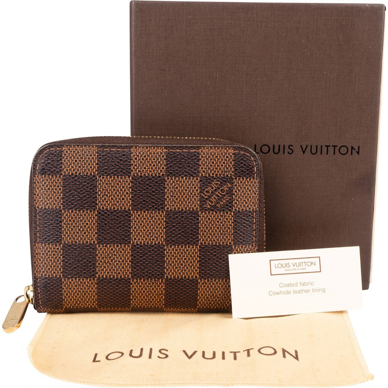 Louis Vuitton Louis Vuitton Monogram Damier Ebene Zippy Coin Purse Wallet N63070 Bruin