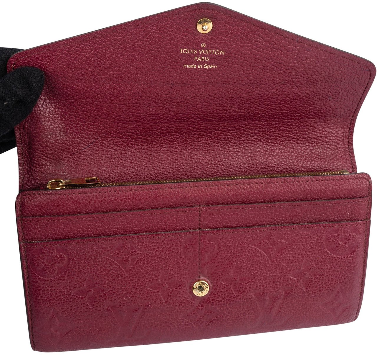 Louis Vuitton Louis Vuitton Monogram Empreinte Leather Sarah Wallet Rood