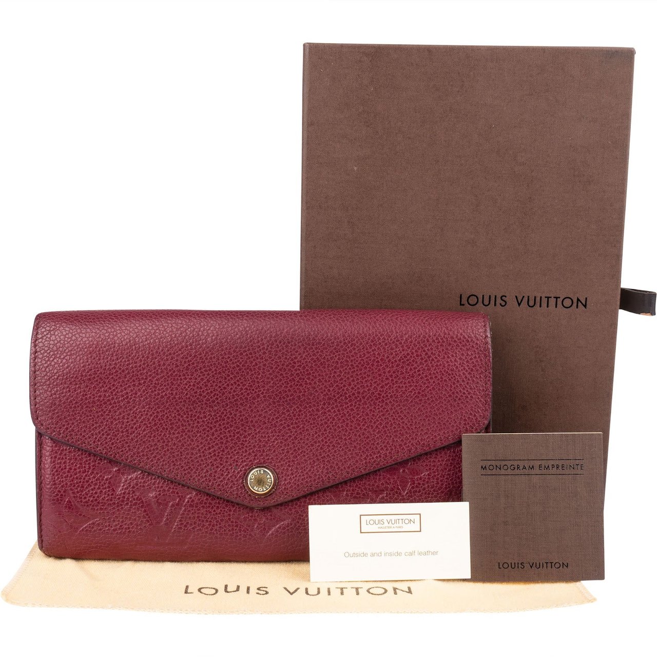 Louis Vuitton Louis Vuitton Monogram Empreinte Leather Sarah Wallet Rood