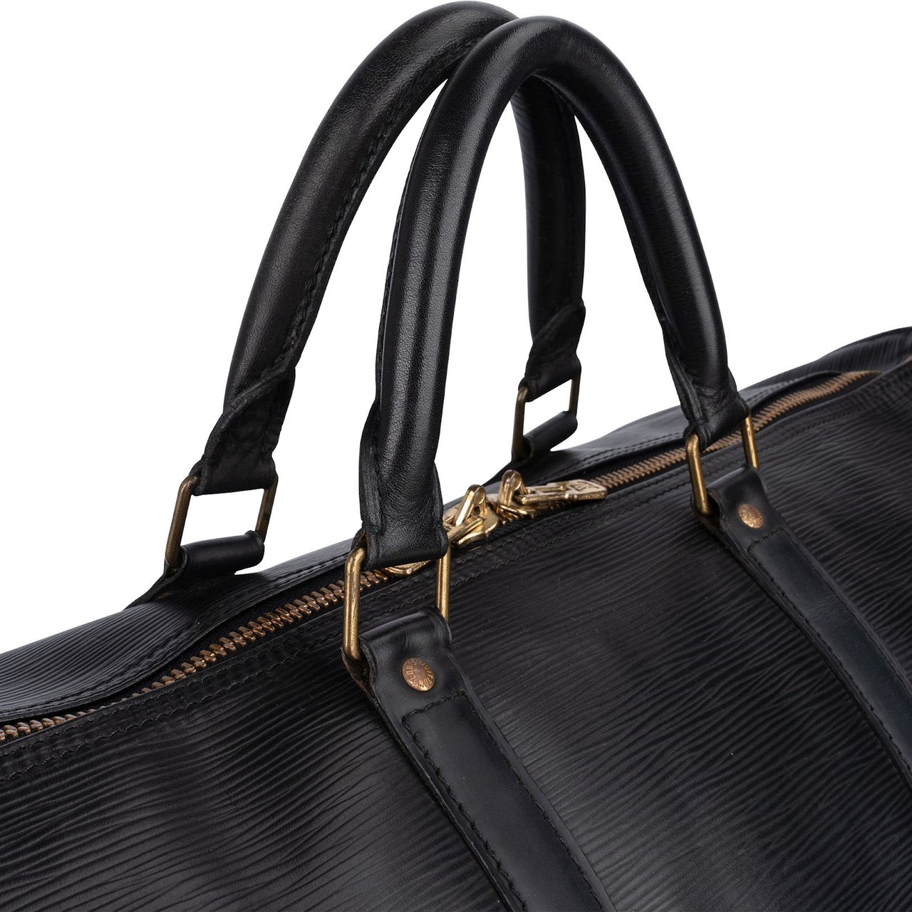 Louis Vuitton Louis Vuitton Noir Epi Leather Keepall 55 Travel Bag Zwart