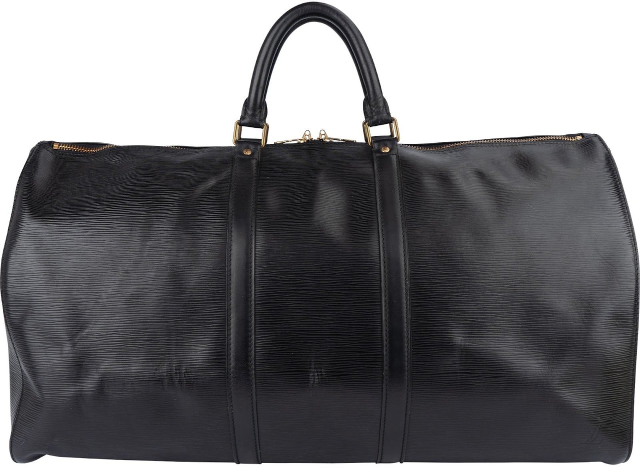 Louis Vuitton Louis Vuitton Noir Epi Leather Keepall 55 Travel Bag Zwart