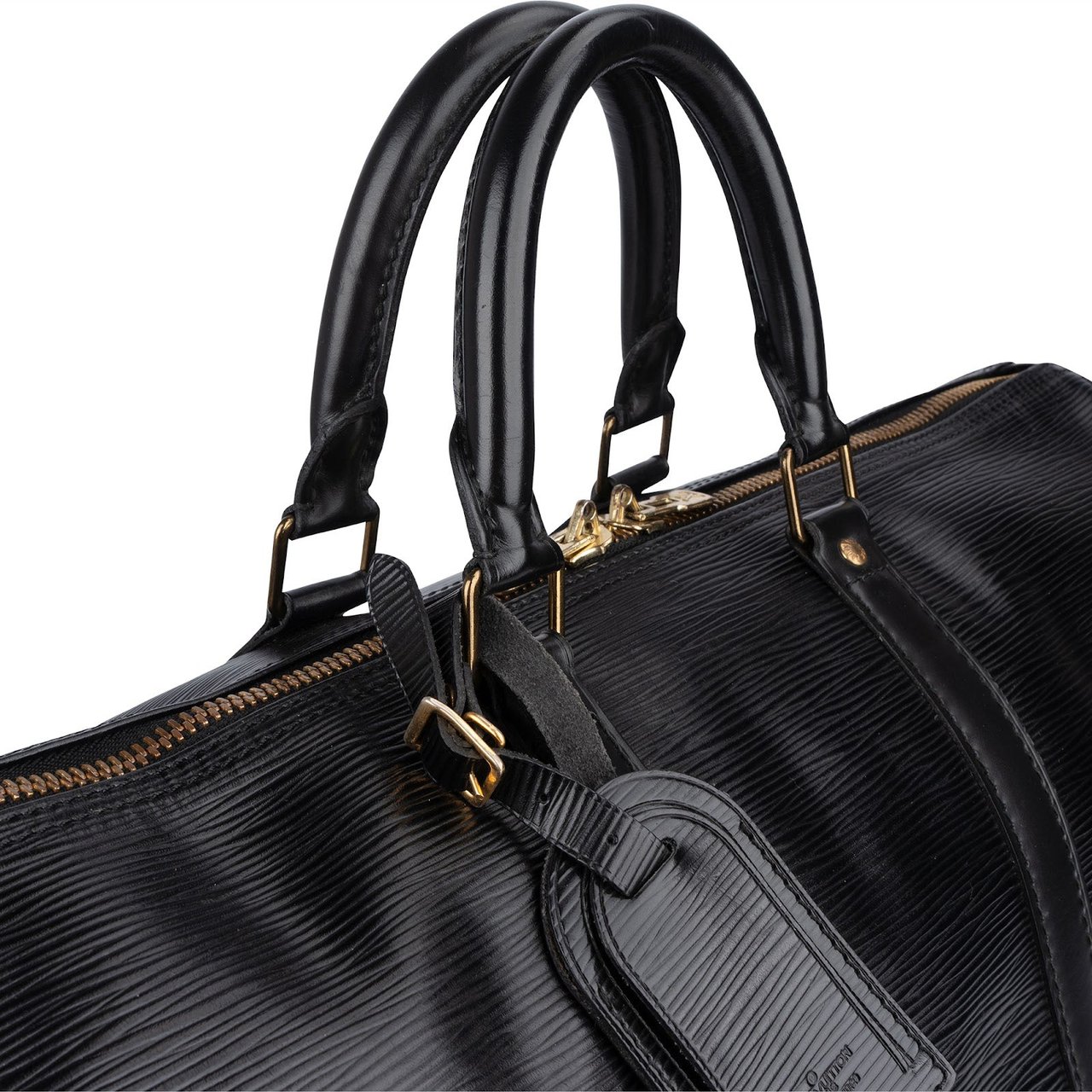 Louis Vuitton Louis Vuitton Noir Epi Leather Keepall 45 Travel Bag Zwart