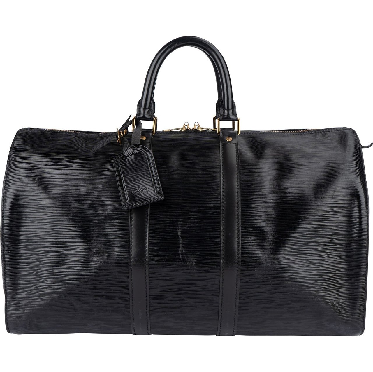 Louis Vuitton Louis Vuitton Noir Epi Leather Keepall 45 Travel Bag Zwart