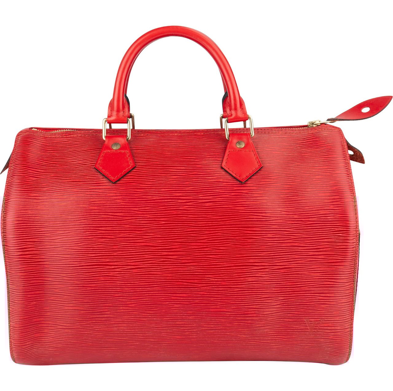 Louis Vuitton Louis Vuitton Red Epi Leather Speedy 30 Handbag Rood