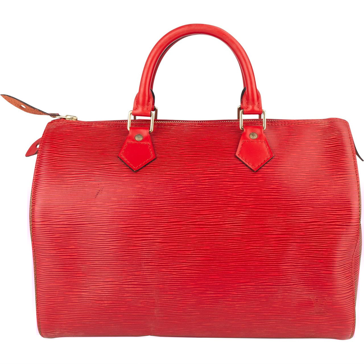 Louis Vuitton Louis Vuitton Red Epi Leather Speedy 30 Handbag Rood