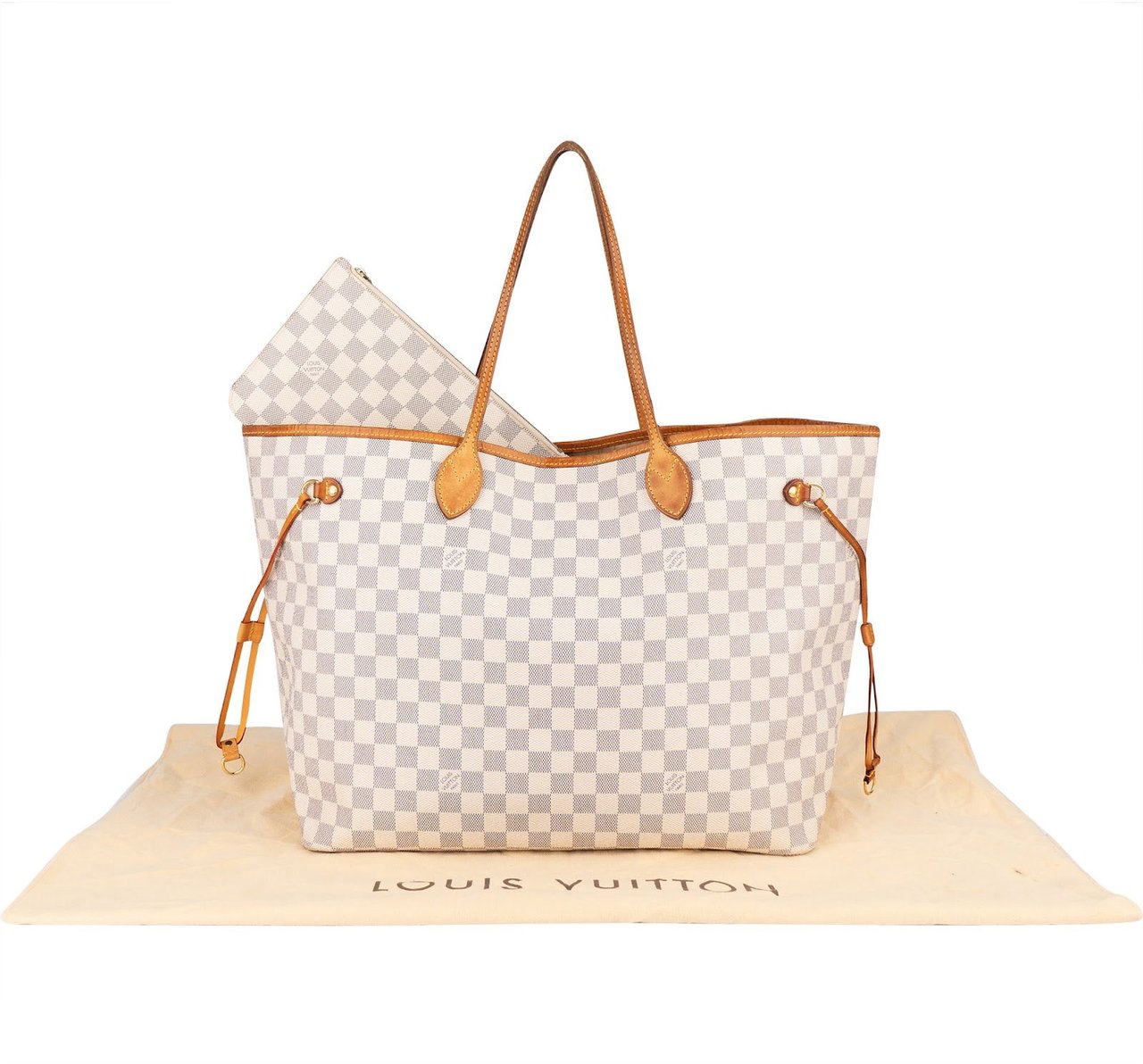 Louis Vuitton Louis Vuitton Monogram Damier Azur Canvas Neverfull GM Shoulder Bag Wit