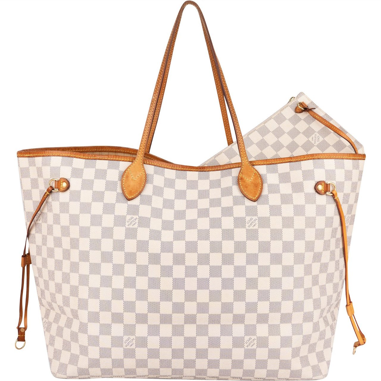 Louis Vuitton Louis Vuitton Monogram Damier Azur Canvas Neverfull GM Shoulder Bag Wit