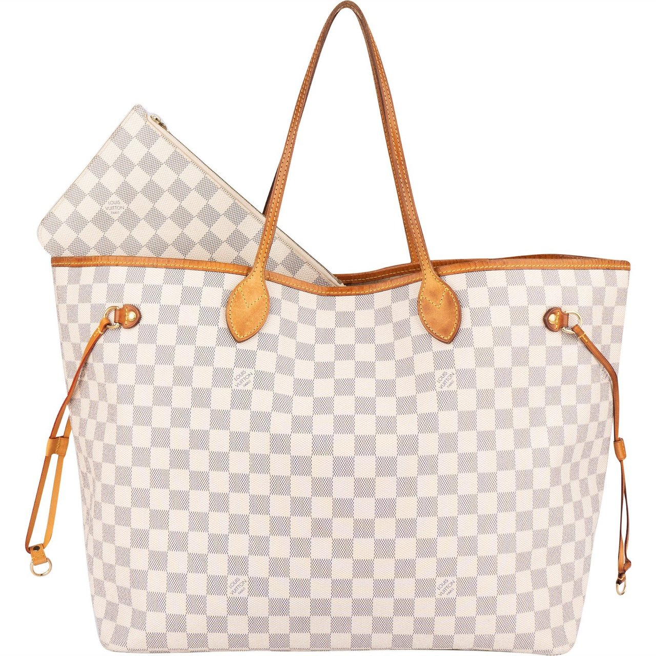 Louis Vuitton Louis Vuitton Monogram Damier Azur Canvas Neverfull GM Shoulder Bag Wit