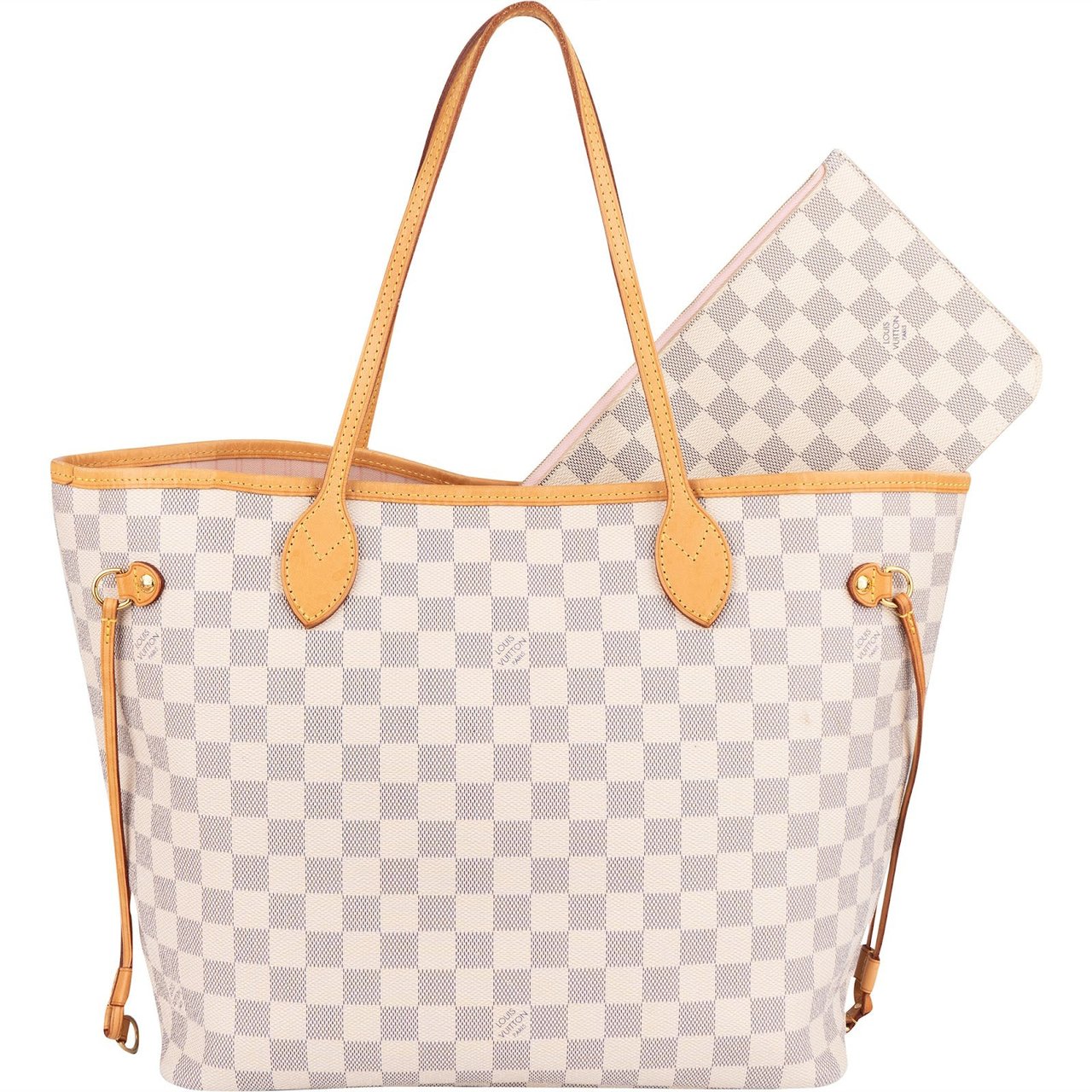 Louis Vuitton Louis Vuitton Monogram Damier Azur Neverfull MM Shoulder Bag Wit
