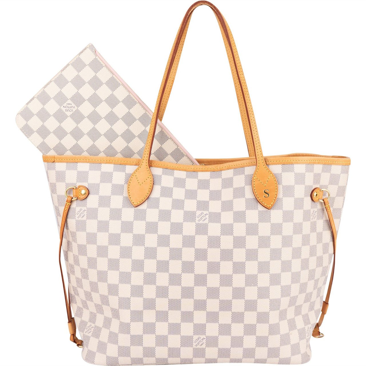 Louis Vuitton Louis Vuitton Monogram Damier Azur Neverfull MM Shoulder Bag Wit