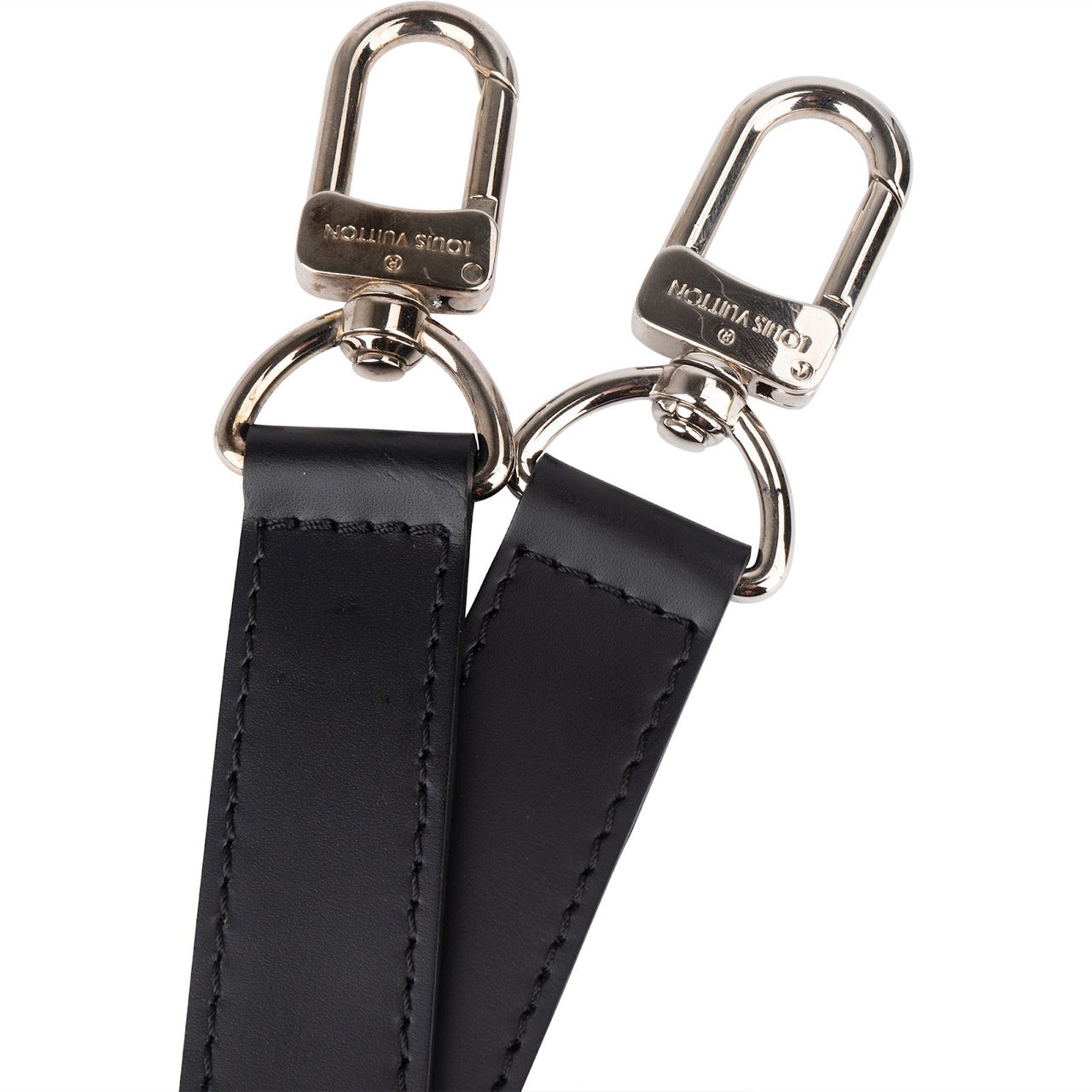 Louis Vuitton Louis Vuitton Black Leather Keepall Bags Strap Zwart