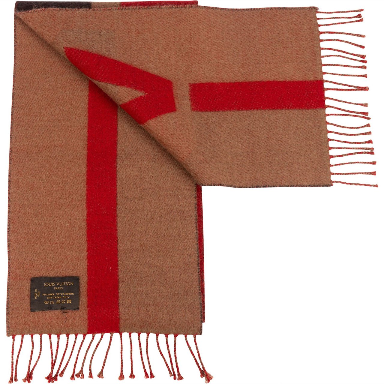 Louis Vuitton Louis Vuitton Wool Cashmere V Scarf Schal Bruin