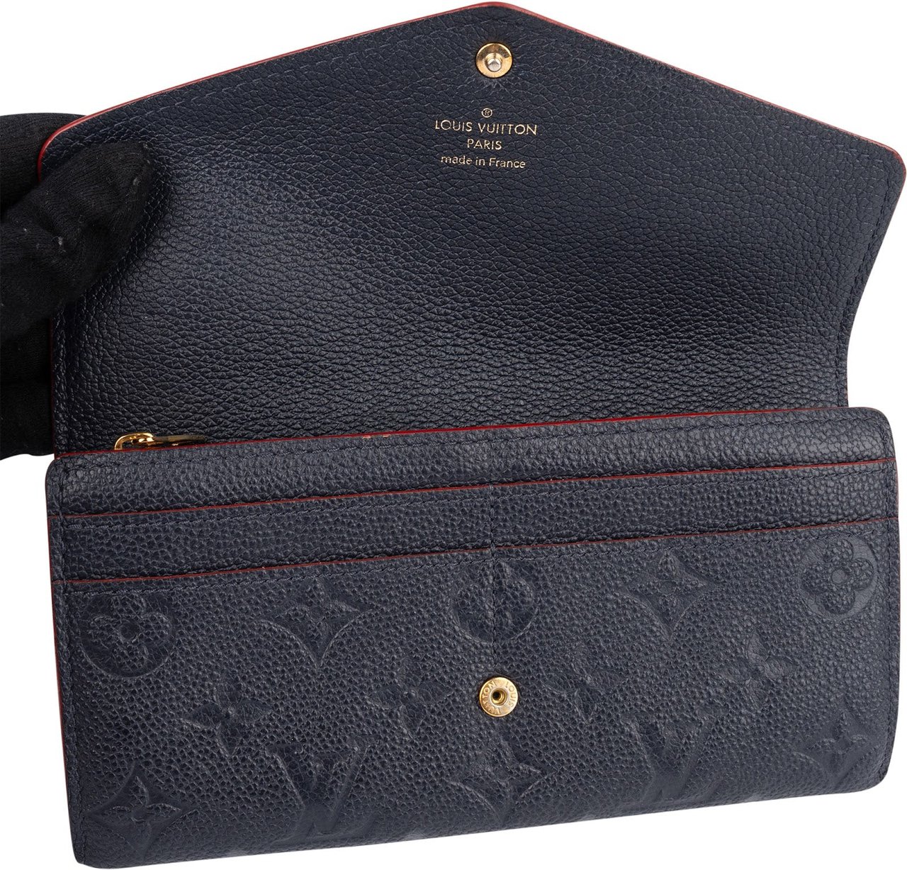 Louis Vuitton Louis Vuitton Monogram Empreinte Leather Sarah Wallet Navy