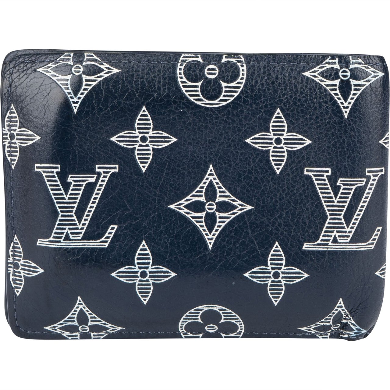 Louis Vuitton Monogram Shadow Comics Multiple Wallet Navy