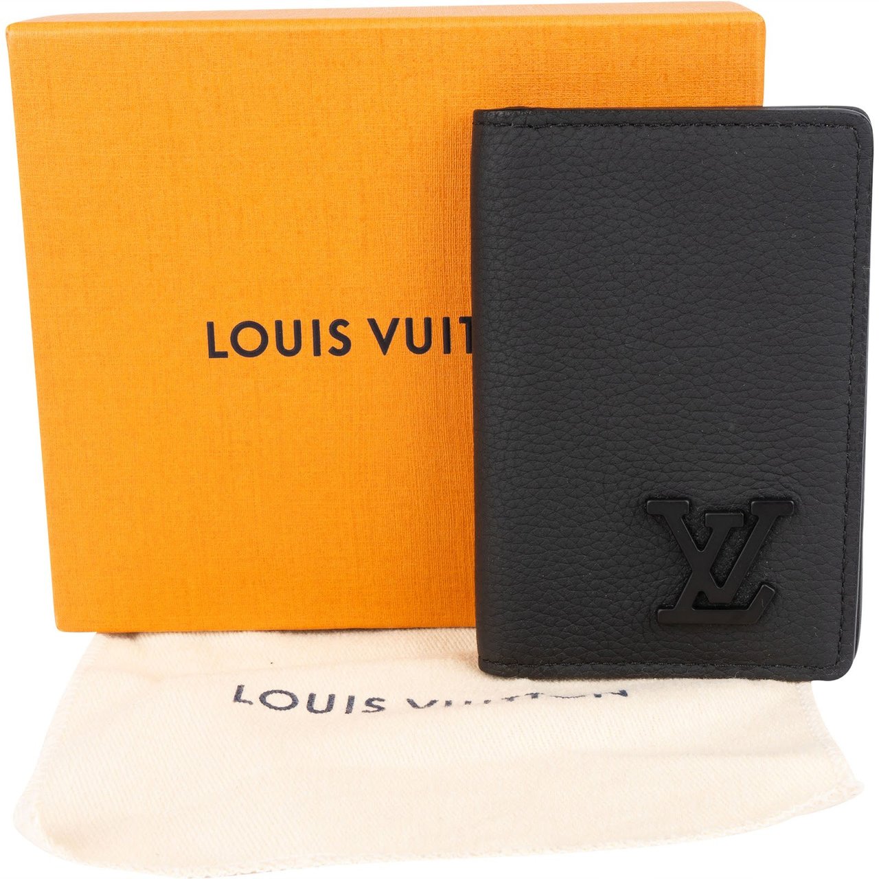 Louis Vuitton Louis Vuitton Taurillon Leather Pocket Cardholder M69979 Zwart