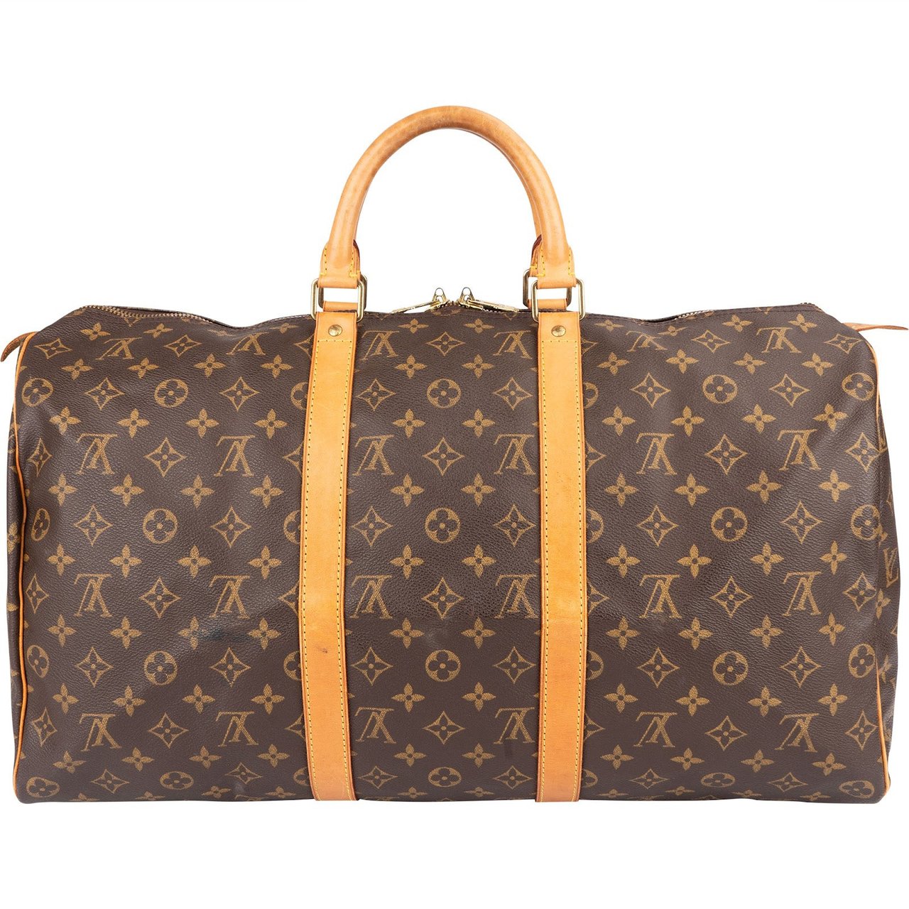 Louis Vuitton Louis Vuitton Monogram Canvas Keepall 50 Travel Bag Bruin