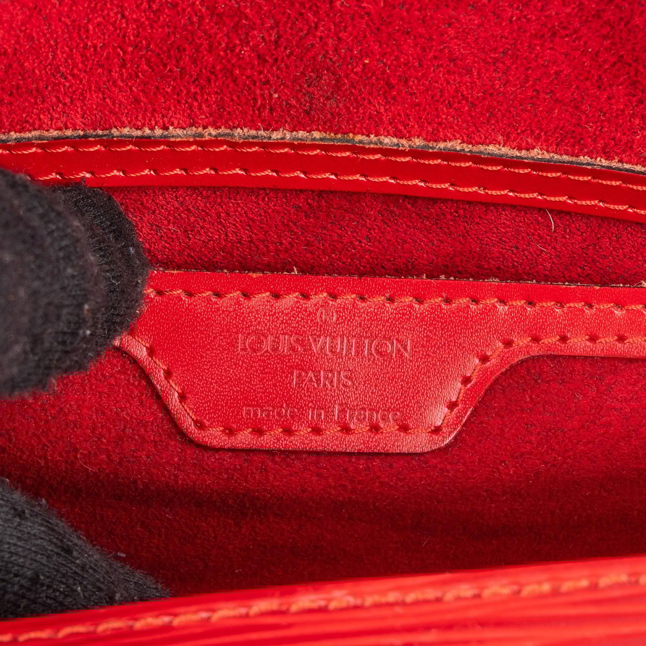 Louis Vuitton Louis Vuitton Red Epi Leather Soufflot Handbag Rood