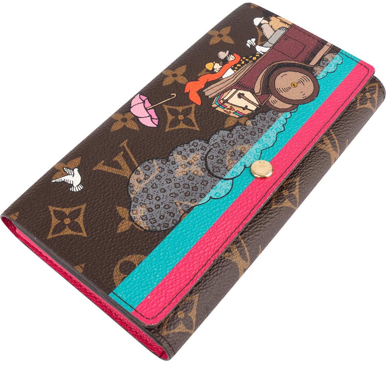 Louis Vuitton Louis Vuitton Monogram Canvas Limited Christmas Animation Illustre Evasion Sarah Wallet Bruin