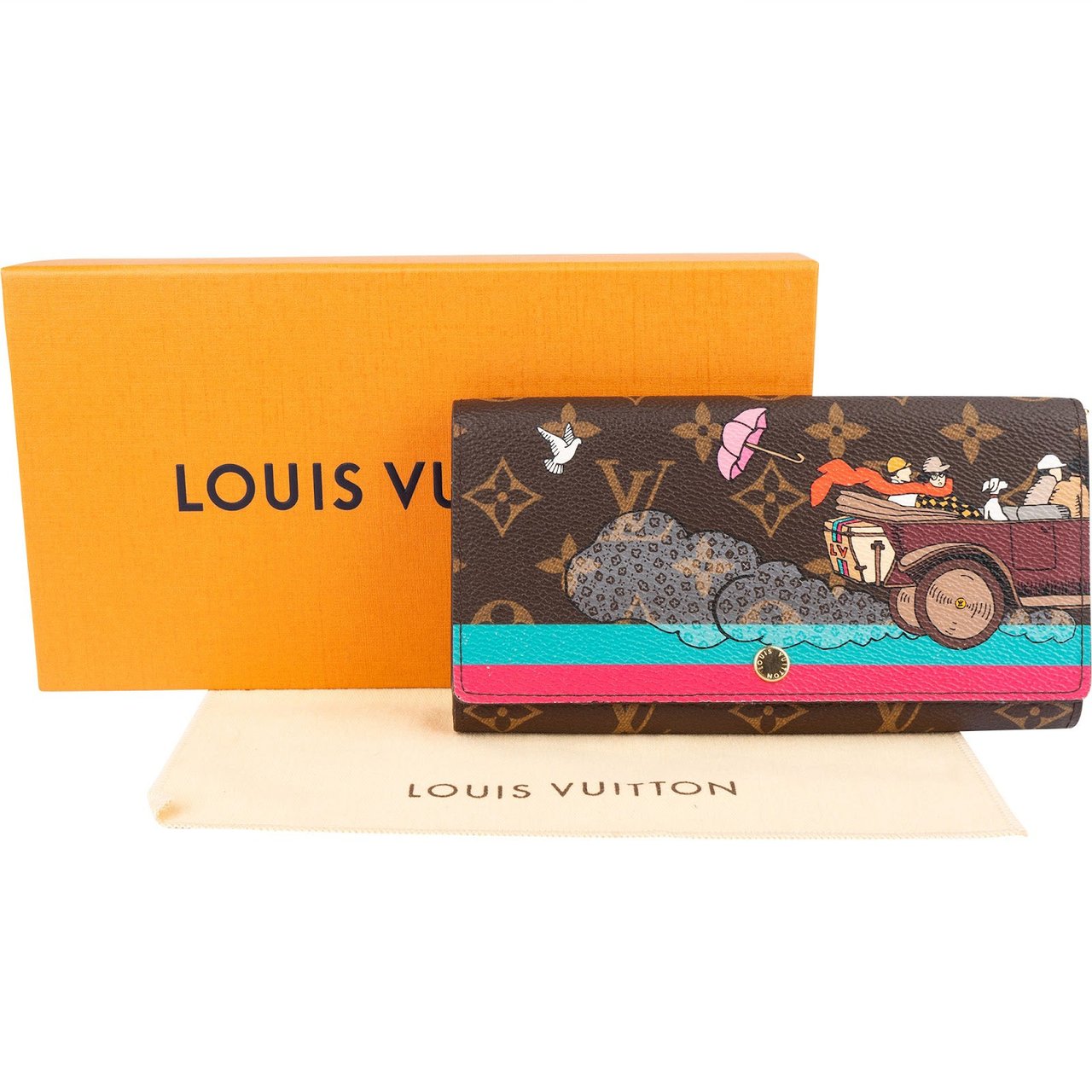 Louis Vuitton Louis Vuitton Monogram Canvas Limited Christmas Animation Illustre Evasion Sarah Wallet Bruin