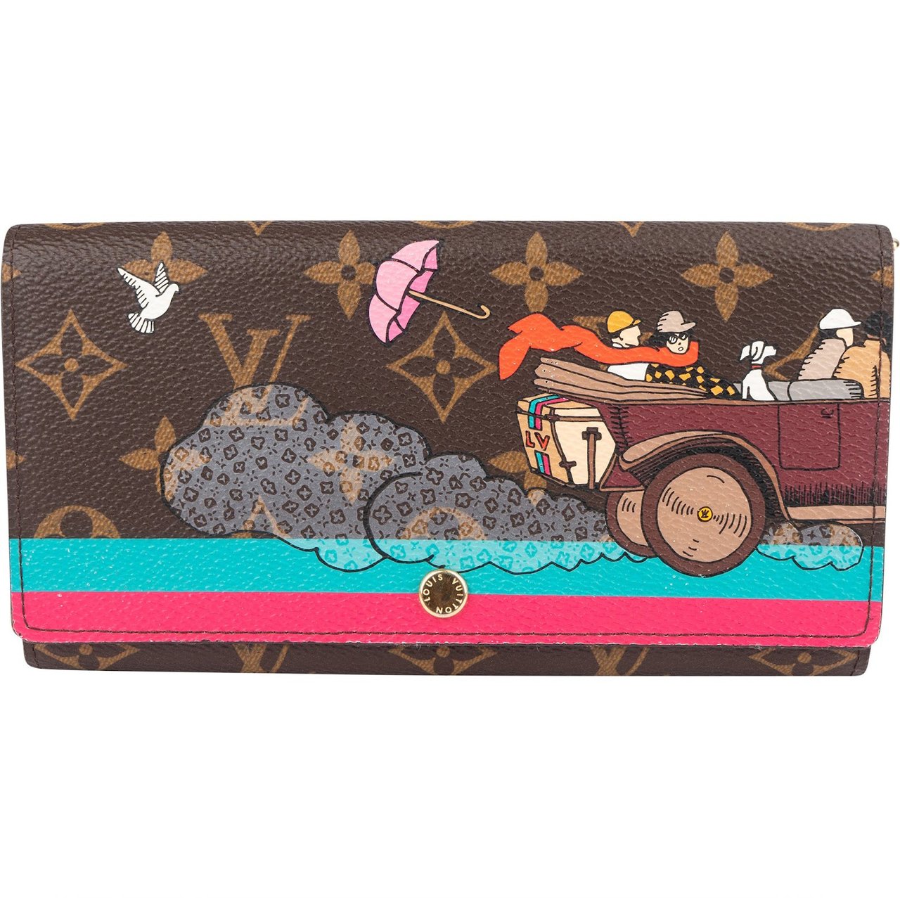 Louis Vuitton Louis Vuitton Monogram Canvas Limited Christmas Animation Illustre Evasion Sarah Wallet Bruin