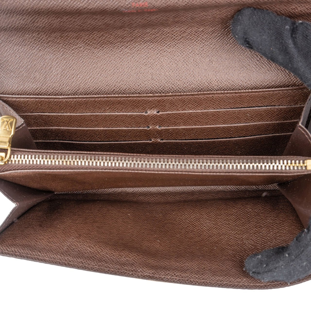 Louis Vuitton Louis Vuitton Monogram Damier Ebene Sarah Wallet Bruin