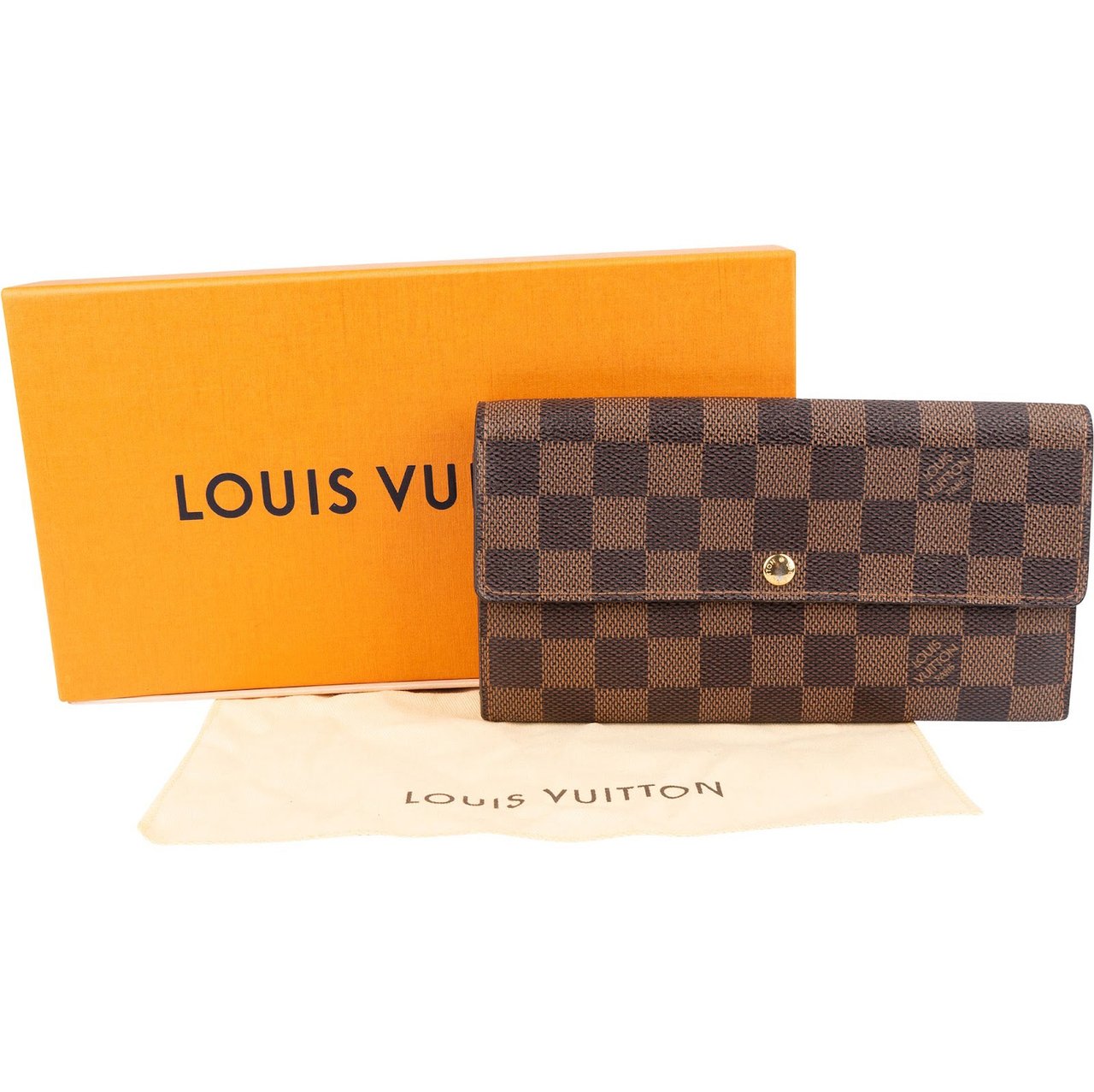 Louis Vuitton Louis Vuitton Monogram Damier Ebene Sarah Wallet Bruin