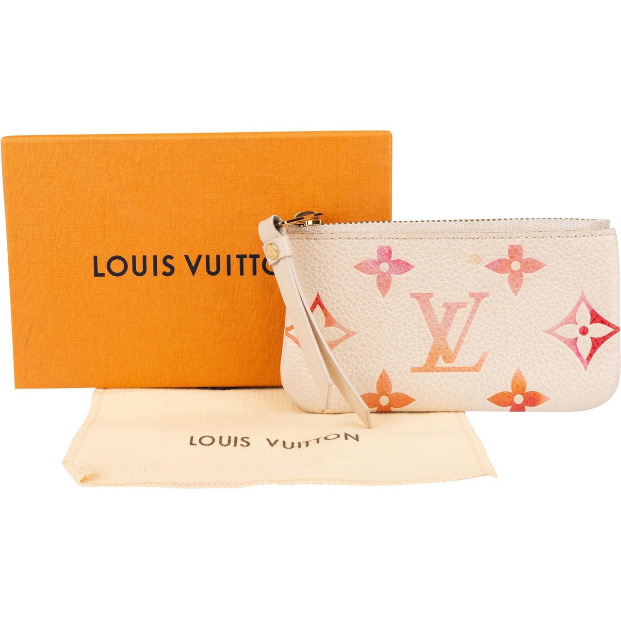 Louis Vuitton Louis Vuitton Leather Empreinte Monogram Aquarelle Key Pouch M83506 Beige