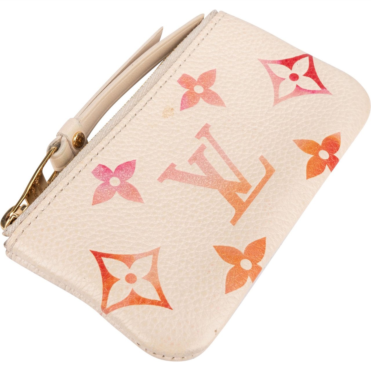 Louis Vuitton Louis Vuitton Leather Empreinte Monogram Aquarelle Key Pouch M83506 Beige