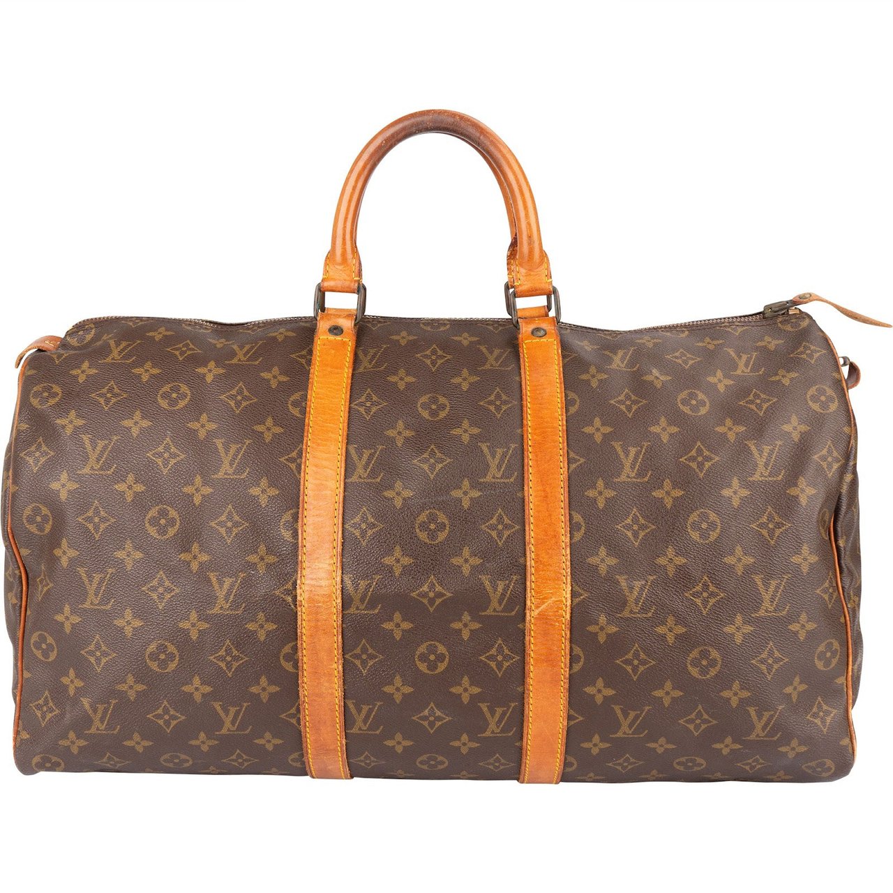 Louis Vuitton Louis Vuitton Monogram Canvas Keepall 50 Travel Bag Bruin