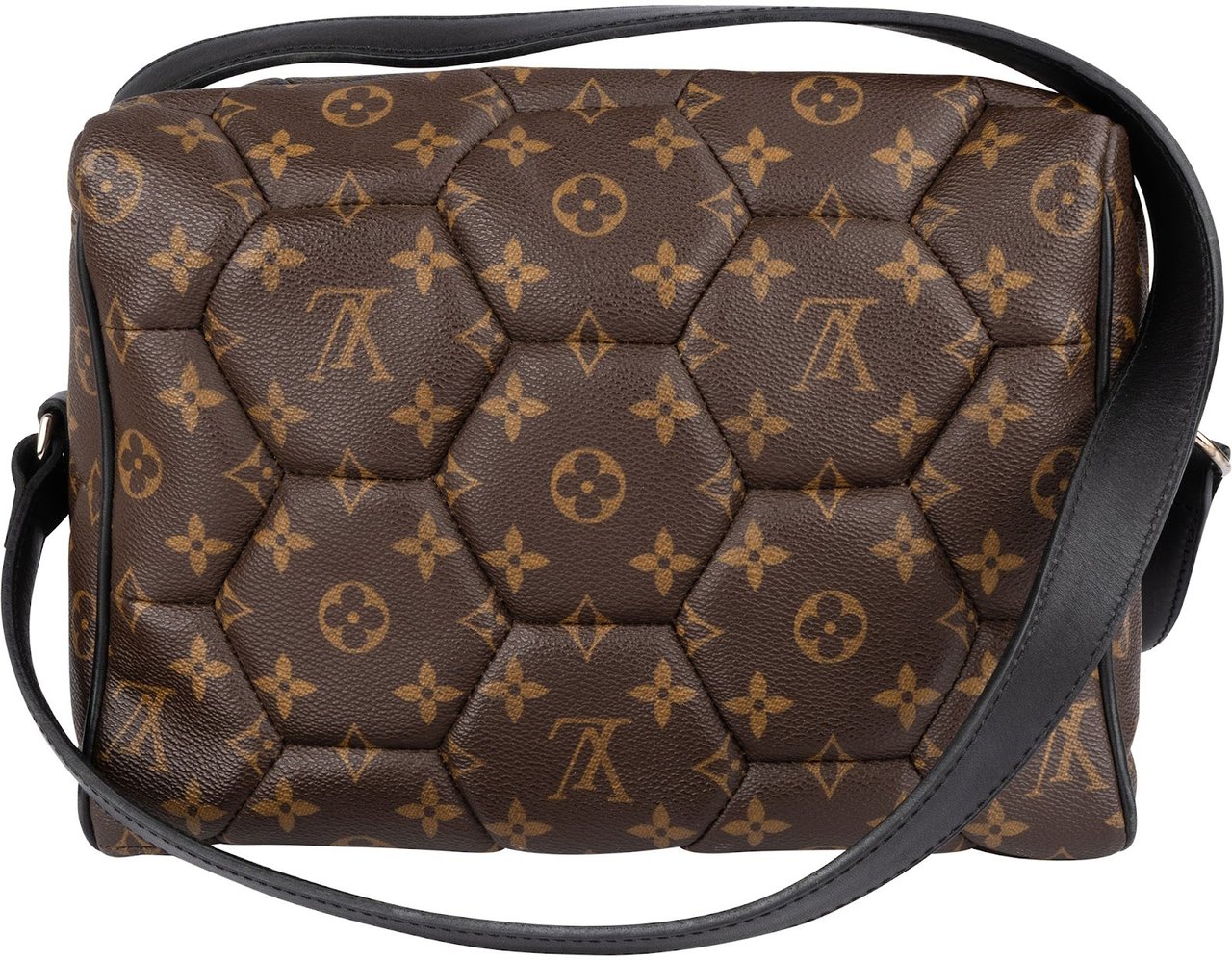 Louis Vuitton Monogram Macassar Hexagon Neo Trocadero Crossbody Bag Bruin