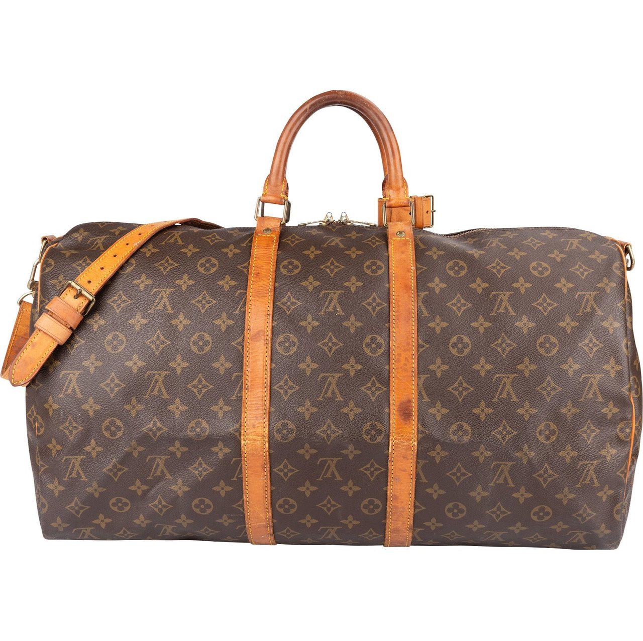 Louis Vuitton Louis Vuitton Monogram Canvas Keepall 55 Bandoulière Travel Bag Bruin