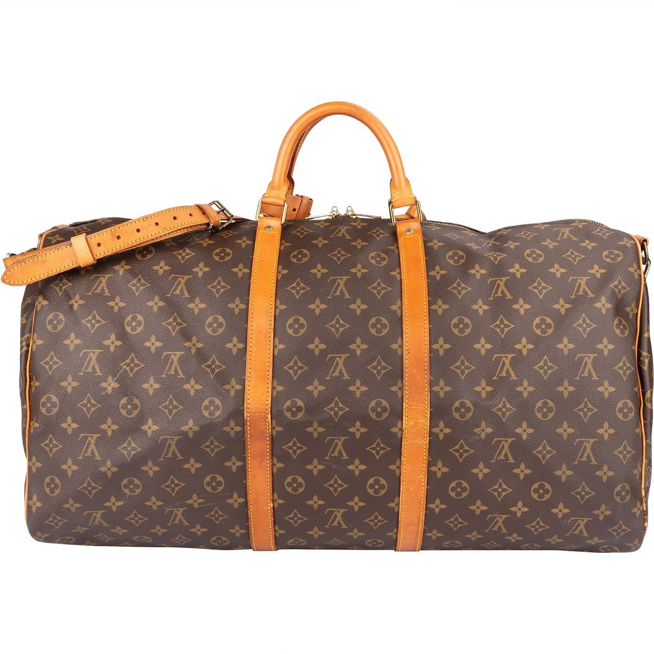 Louis Vuitton Louis Vuitton Monogram Canvas Keepall 60 Bandoulière Travel Bag Bruin