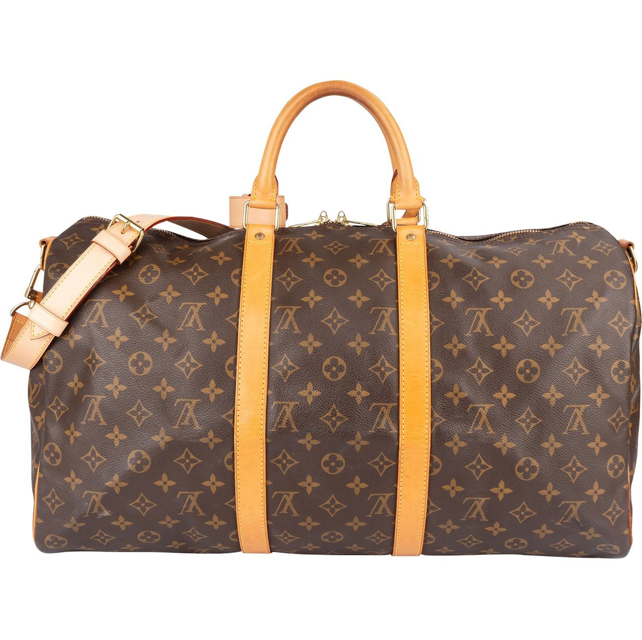 Louis Vuitton Louis Vuitton Monogram Canvas Keepall 50 Bandoulière Travel Bag Bruin