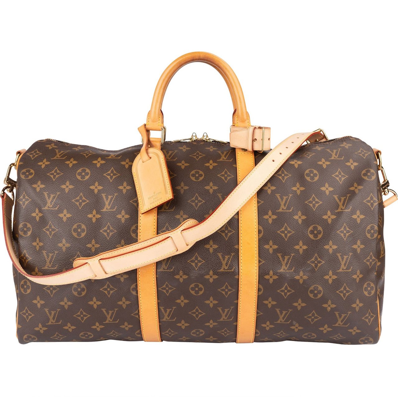 Louis Vuitton Louis Vuitton Monogram Canvas Keepall 50 Bandoulière Travel Bag Bruin