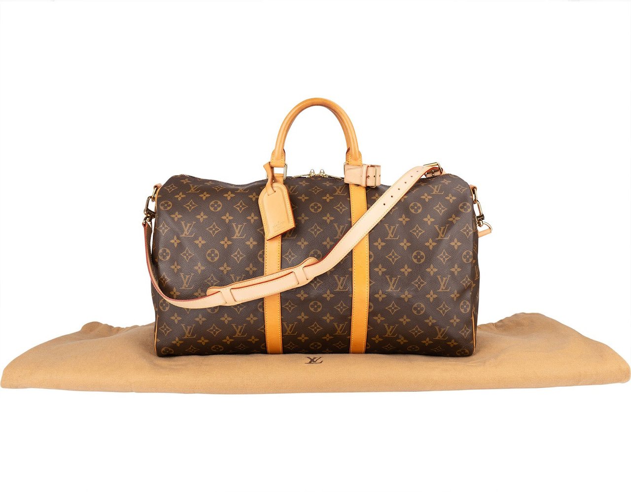 Louis Vuitton Louis Vuitton Monogram Canvas Keepall 50 Bandoulière Travel Bag Bruin