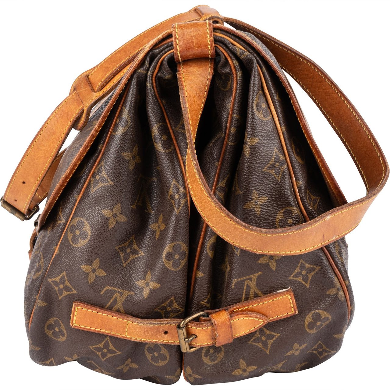 Louis Vuitton Louis Vuitton Monogram Canvas Saumur 35 Crossbody Bag Bruin